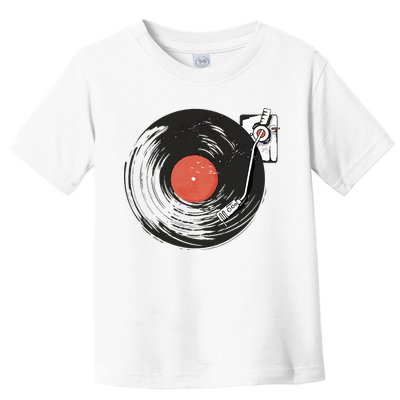 Vintage Vinyl Record Player Summer Vibes Retro Style Toddler T-Shirt