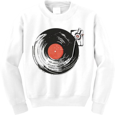Vintage Vinyl Record Player Summer Vibes Retro Style Kids Sweatshirt