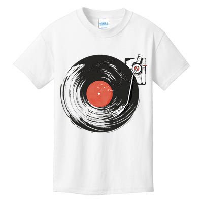 Vintage Vinyl Record Player Summer Vibes Retro Style Kids T-Shirt