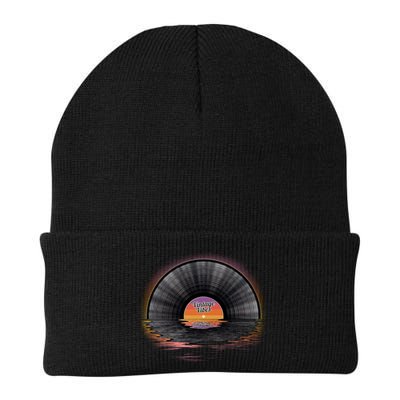 Vintage Vinyl Record Sunset Beanie