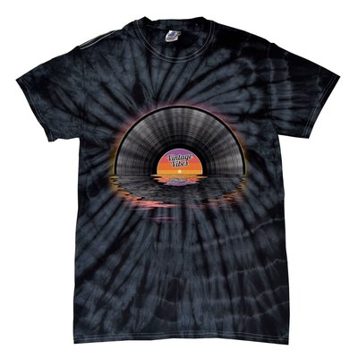 Vintage Vinyl Record Sunset Tie-Dye T-Shirt