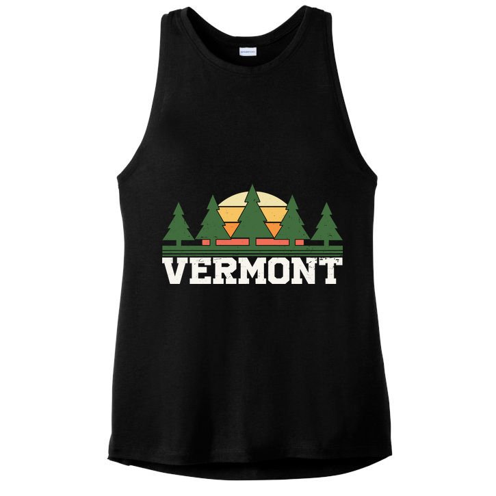 Vintage Vermont Retro Logo Ladies PosiCharge Tri-Blend Wicking Tank