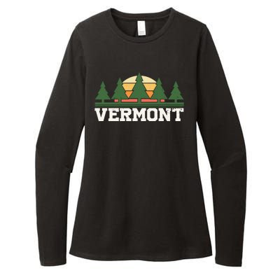 Vintage Vermont Retro Logo Womens CVC Long Sleeve Shirt