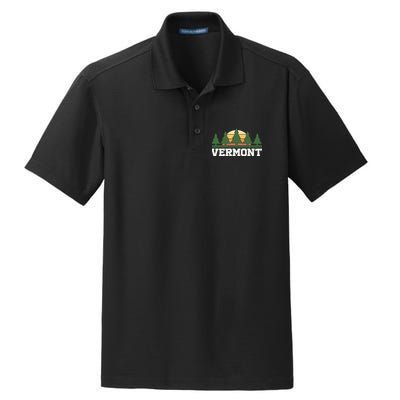 Vintage Vermont Retro Logo Dry Zone Grid Polo