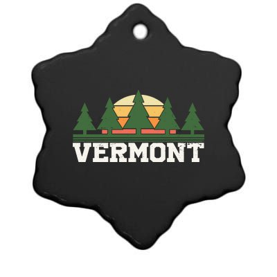 Vintage Vermont Retro Logo Ceramic Star Ornament