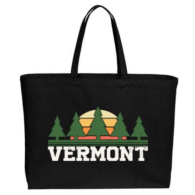 Vintage Vermont Retro Logo Cotton Canvas Jumbo Tote