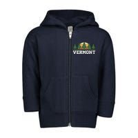 Vintage Vermont Retro Logo Toddler Zip Fleece Hoodie