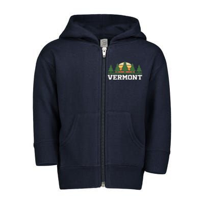 Vintage Vermont Retro Logo Toddler Zip Fleece Hoodie