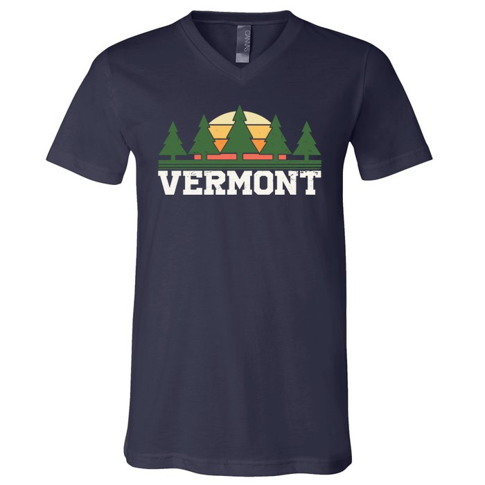 Vintage Vermont Retro Logo V-Neck T-Shirt