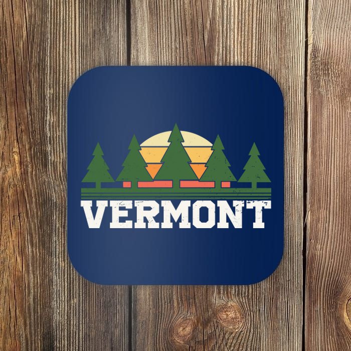 Vintage Vermont Retro Logo Coaster