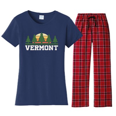 Vintage Vermont Retro Logo Women's Flannel Pajama Set