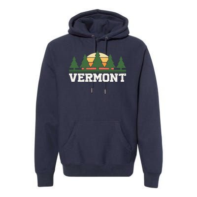 Vintage Vermont Retro Logo Premium Hoodie