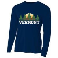 Vintage Vermont Retro Logo Cooling Performance Long Sleeve Crew