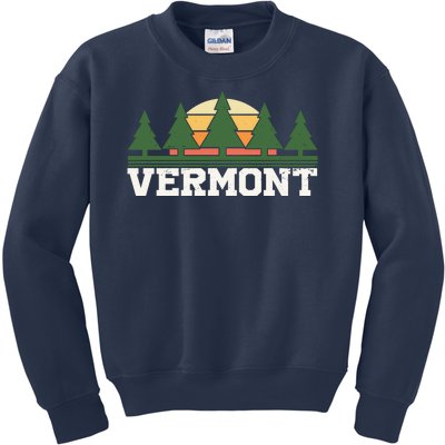 Vintage Vermont Retro Logo Kids Sweatshirt