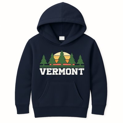 Vintage Vermont Retro Logo Kids Hoodie