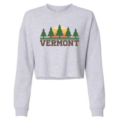 Vintage Vermont Retro Logo Cropped Pullover Crew