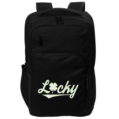Vintage Varsity Style St Patricks Day Lucky Logo Impact Tech Backpack