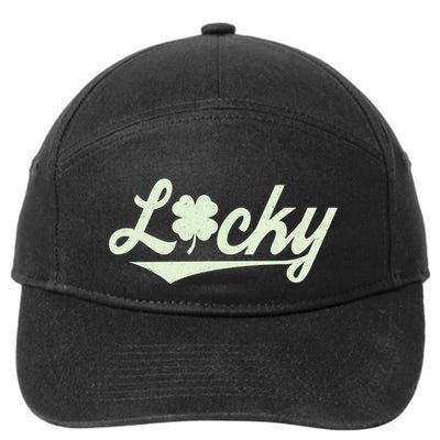 Vintage Varsity Style St Patricks Day Lucky Logo 7-Panel Snapback Hat