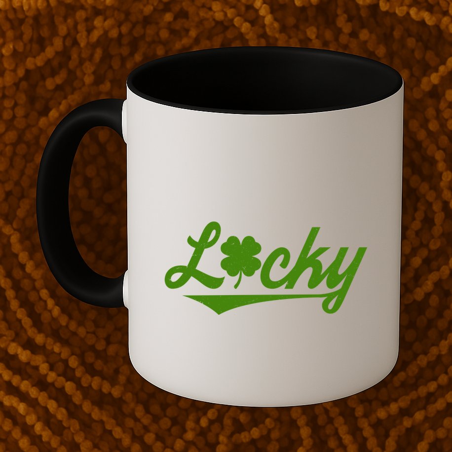 Vintage Varsity Style St Patricks Day Lucky Logo Mug