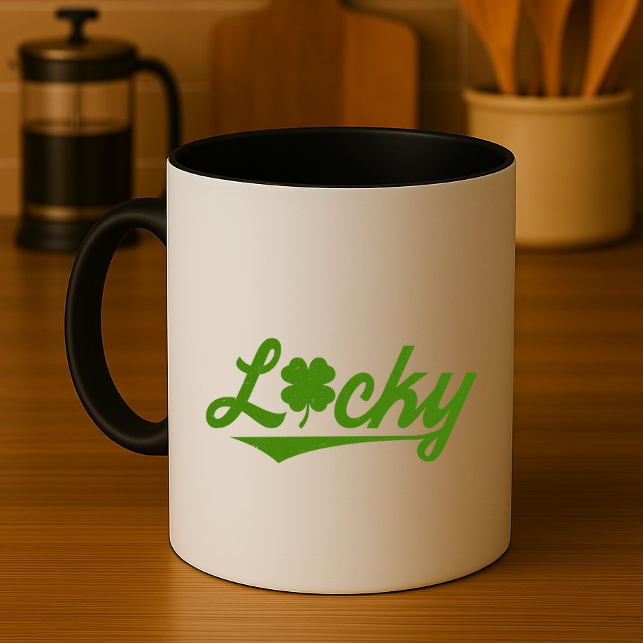 Vintage Varsity Style St Patricks Day Lucky Logo Mug