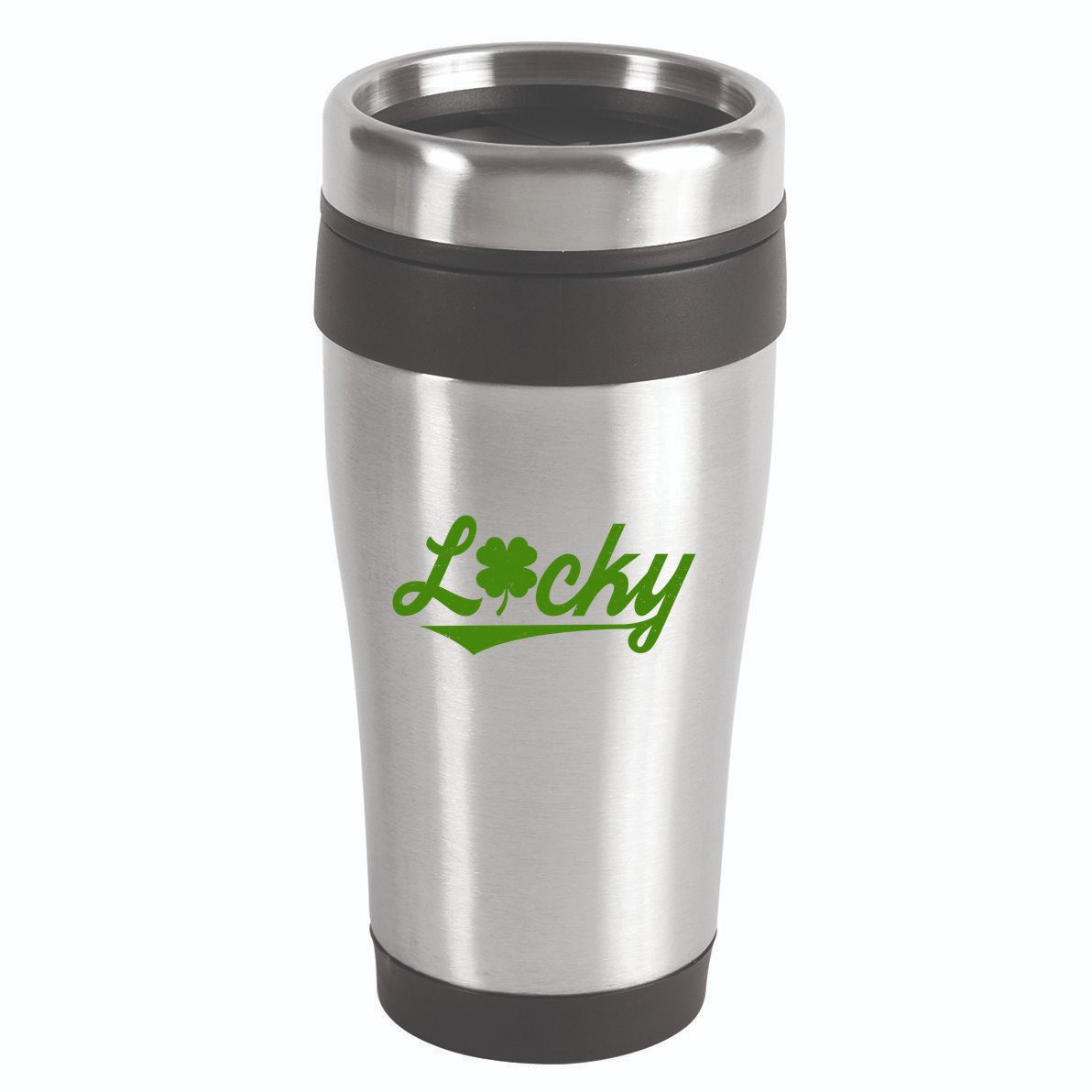 Vintage Varsity Style St Patricks Day Lucky Logo 16oz Travel Tumbler