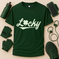 Vintage Varsity Style St Patricks Day Lucky Logo Performance Shirt