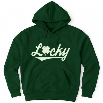 Vintage Varsity Style St Patricks Day Lucky Logo Hoodie