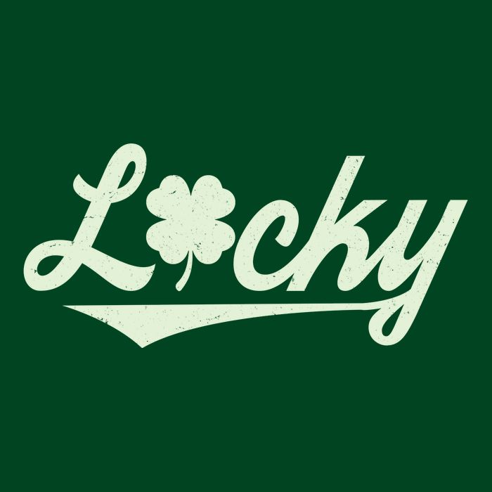 Vintage Varsity Style St Patricks Day Lucky Logo Tie-Dye T-Shirt