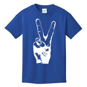 V Victory Sign Peace Symbol Hand White Print Cool Urban Great Gift Kids T-Shirt