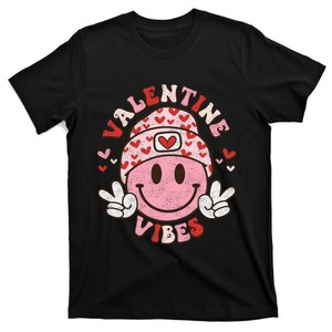 Valentine Vibes Smile On Face Trendy Groovy T-Shirt