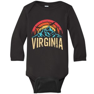 Virginia Virginia State Retro Virginia Baby Long Sleeve Bodysuit