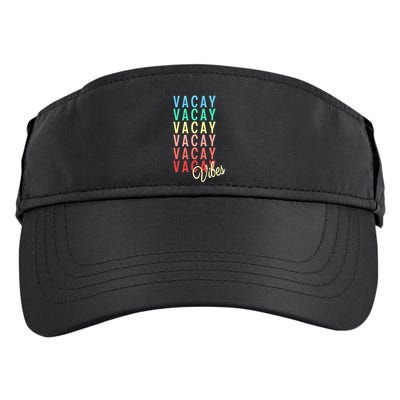 Vacay Vibes Summer Vacation Mode Travel Beach Surf Colorful Gift Adult Drive Performance Visor