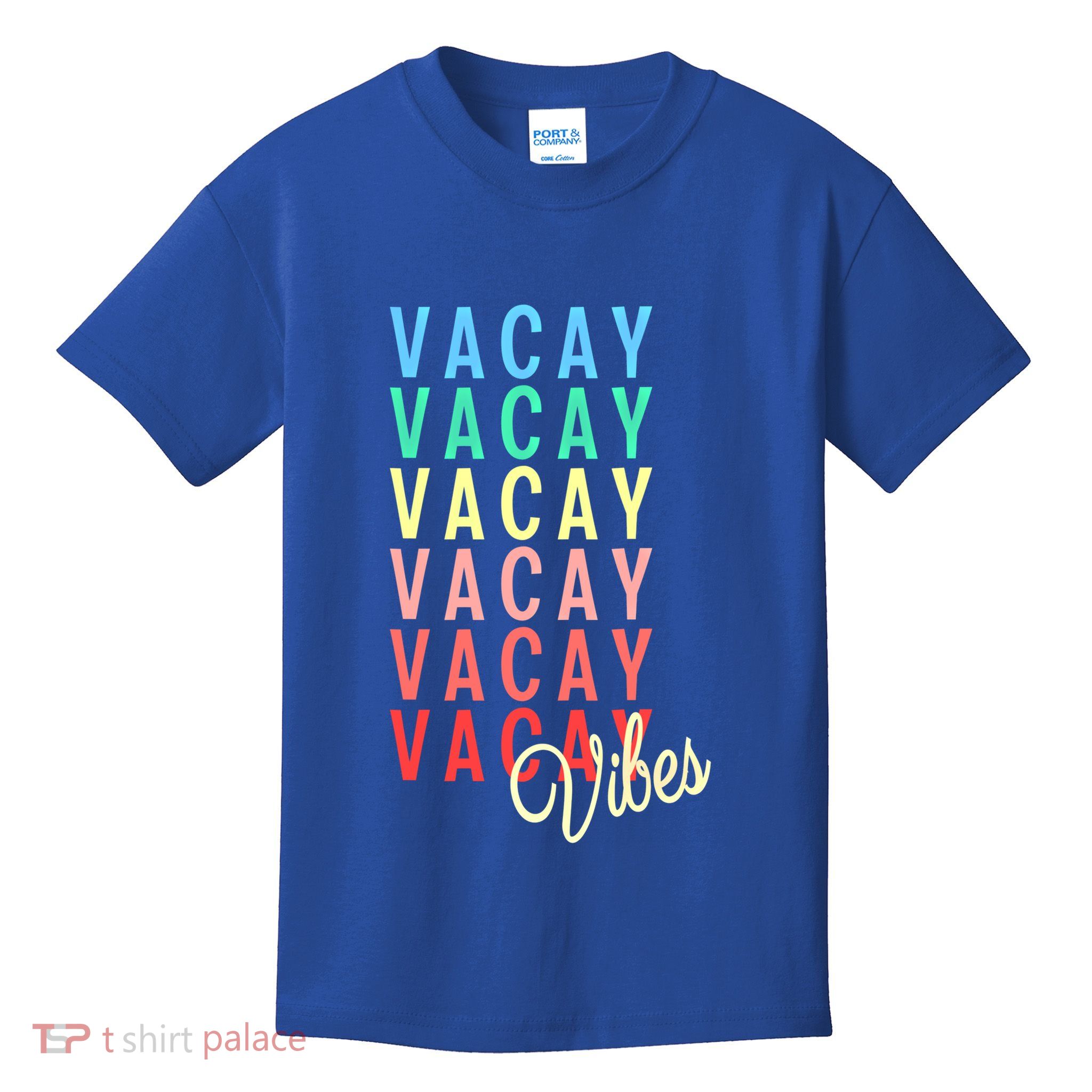 Vacay Vibes Summer Vacation Mode Travel Beach Surf Colorful Gift Kids T-Shirt