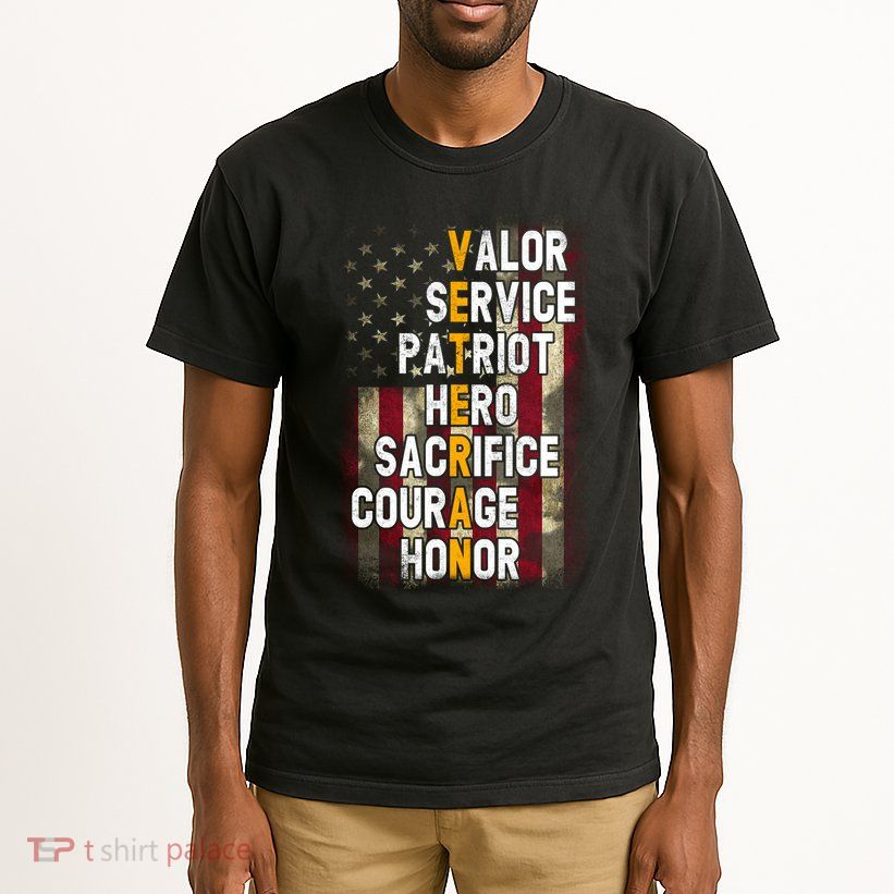 Veteran Valor Service Patriot Hero Sacrifice Courage Honor Tall T-Shirt