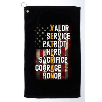 Veteran Valor Service Patriot Hero Sacrifice Courage Honor Golf Towel