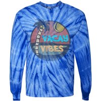 Vintage Vacay Summer Vacation Vibes Tee Beach Palms Cruise Gift Tie-Dye Long Sleeve Shirt