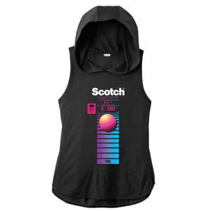 Vaporwave Vhs Scotch E180 Eg+ Ladies PosiCharge Tri-Blend Wicking Draft Hoodie Tank