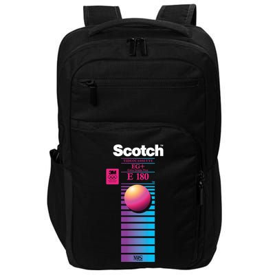 Vaporwave Vhs Scotch E180 Eg+ Impact Tech Backpack