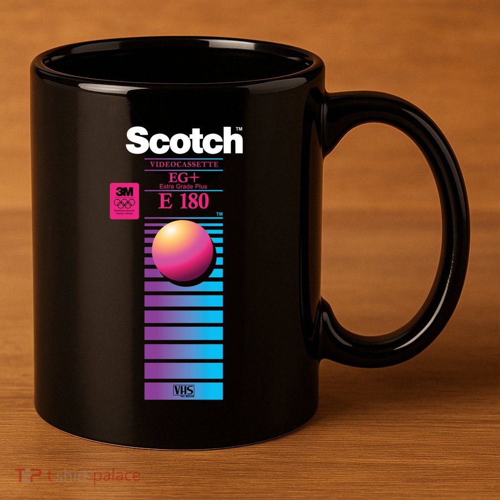 Vaporwave Vhs Scotch E180 Eg+ 11oz C Handle Ceramic Mug