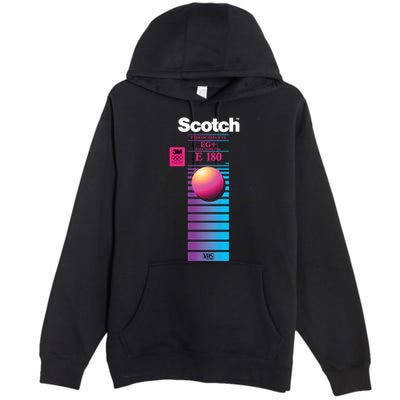Vaporwave Vhs Scotch E180 Eg+ Premium Pullover Hoodie
