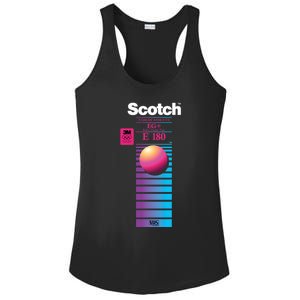 Vaporwave Vhs Scotch E180 Eg+ Ladies PosiCharge Competitor Racerback Tank