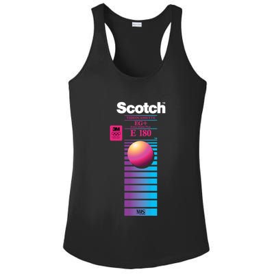 Vaporwave Vhs Scotch E180 Eg+ Ladies PosiCharge Competitor Racerback Tank