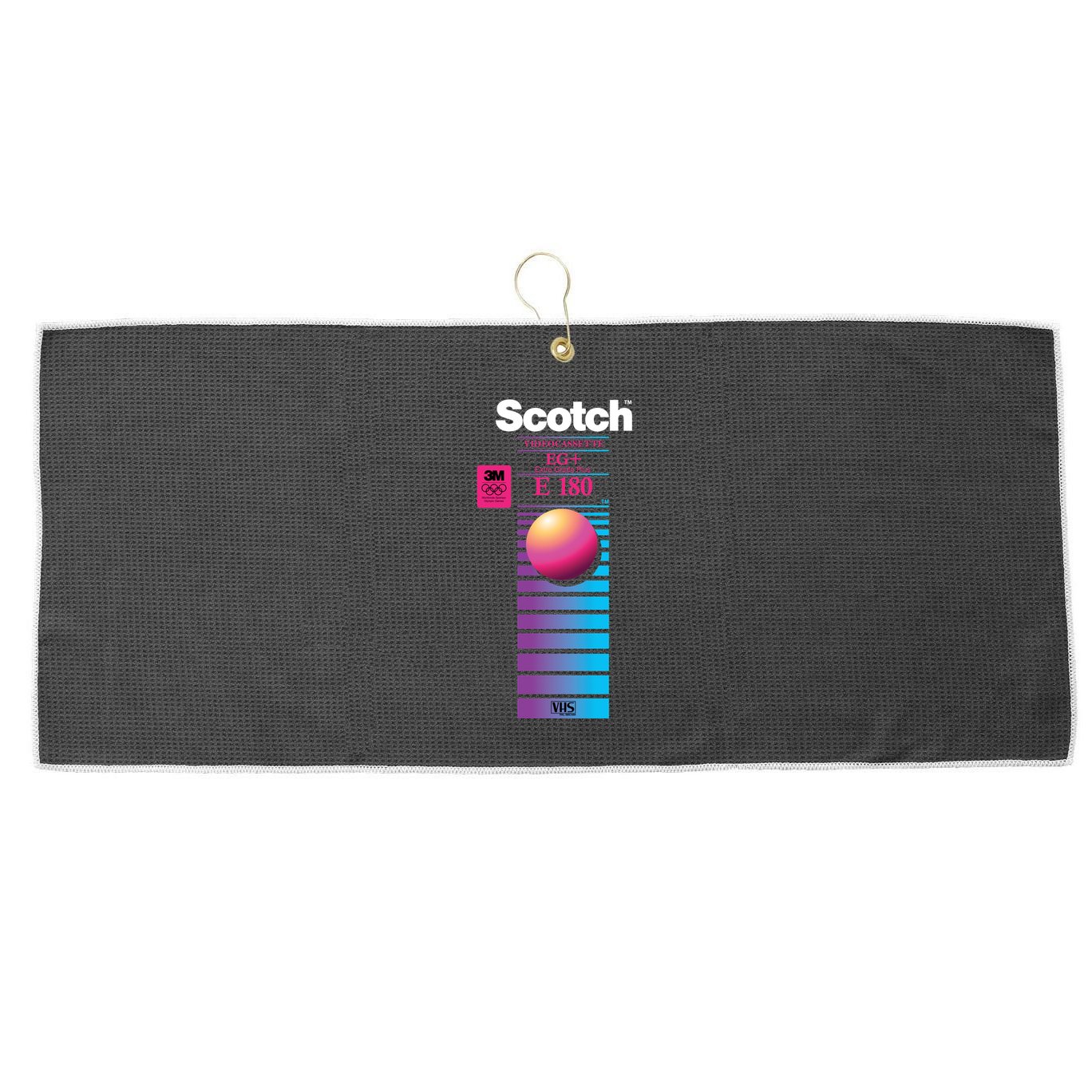 Vaporwave Vhs Scotch E180 Eg+ Large Microfiber Waffle Golf Towel