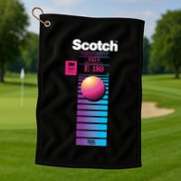 Vaporwave Vhs Scotch E180 Eg+ Golf Towel