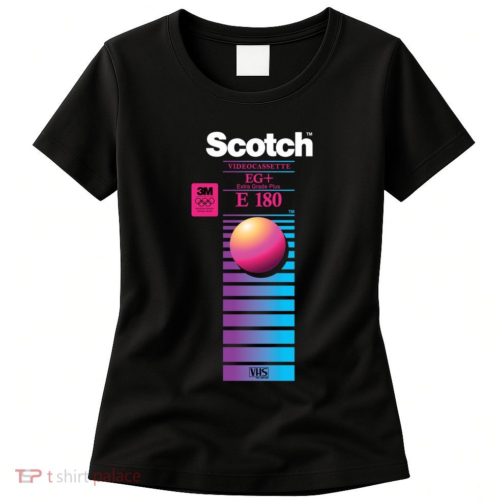 Vaporwave Vhs Scotch E180 Eg+ Womens T-Shirt