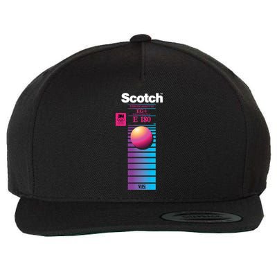 Vaporwave Vhs Scotch E180 Eg+ Wool Snapback Cap