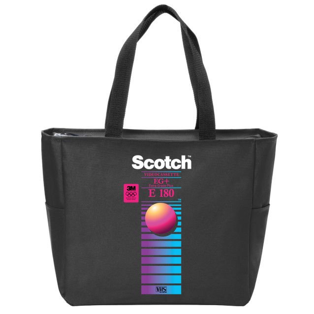 Vaporwave Vhs Scotch E180 Eg+ Zip Tote Bag