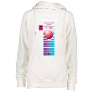 Vaporwave Vhs Scotch E180 Eg+ Womens Funnel Neck Pullover Hood