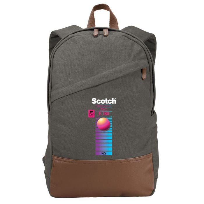 Vaporwave Vhs Scotch E180 Eg+ Cotton Canvas Backpack