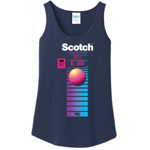 Vaporwave Vhs Scotch E180 Eg+ Ladies Essential Tank